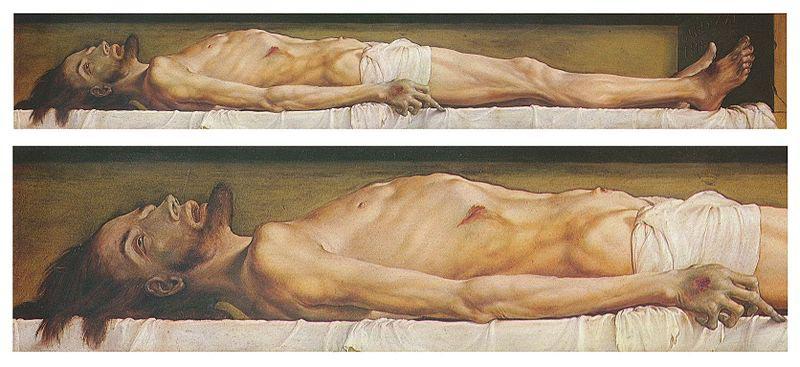 Hans holbein the younger The Body of the Dead Christ in the Tomb and a detail